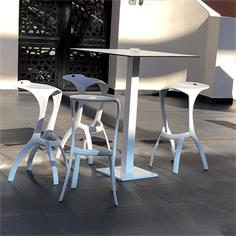 VIRGO PIE MESA ALU. BLANCO 45x45x110H