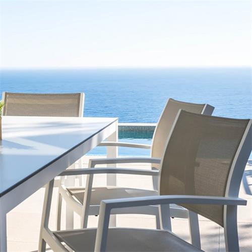 DALIA SILLON ALU. BLANCO CUERDA GRIS