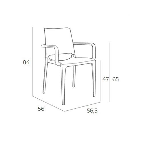 ONE/HALL CONJUNTO MESA Y 4 SILLONES TAUPE