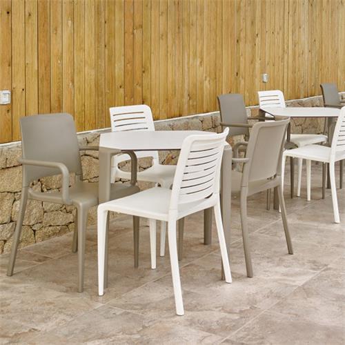ONE/HALL CONJUNTO MESA Y 4 SILLONES TAUPE