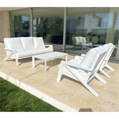 LISBOA SET TRESILLO C/BLANCO COJIN GRIS 2