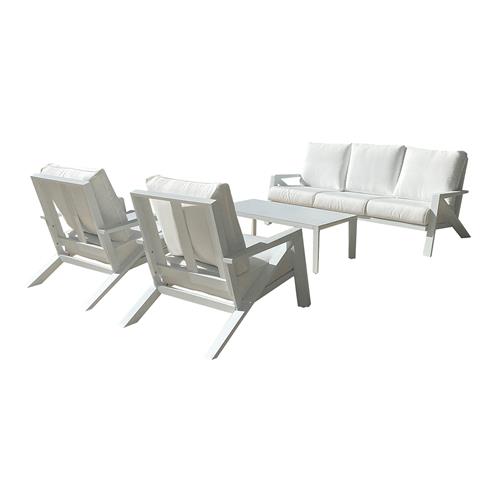 LISBOA SET TRESILLO C/BLANCO COJIN GRIS
