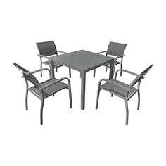 BAVIERA MESA ALU. 90X90 ANTRACITA/CRIS.GRIS CLARO 2