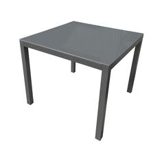 BAVIERA MESA ALU. 90X90 ANTRACITA/CRIS.GRIS CLARO
