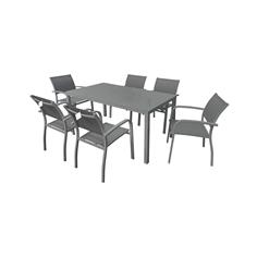 BAVIERA MESA ALU. 160X90 ANTRACITA/CRIS.GRIS CLARO 2
