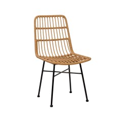 DESIRE SILLA PE RATTAN C/NATURAL P/MET. NEGRA