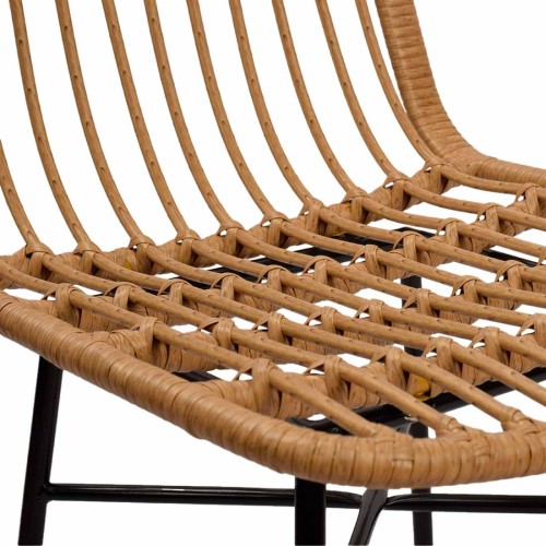 DESIRE SILLA PE RATTAN C/NATURAL P/MET. NEGRA